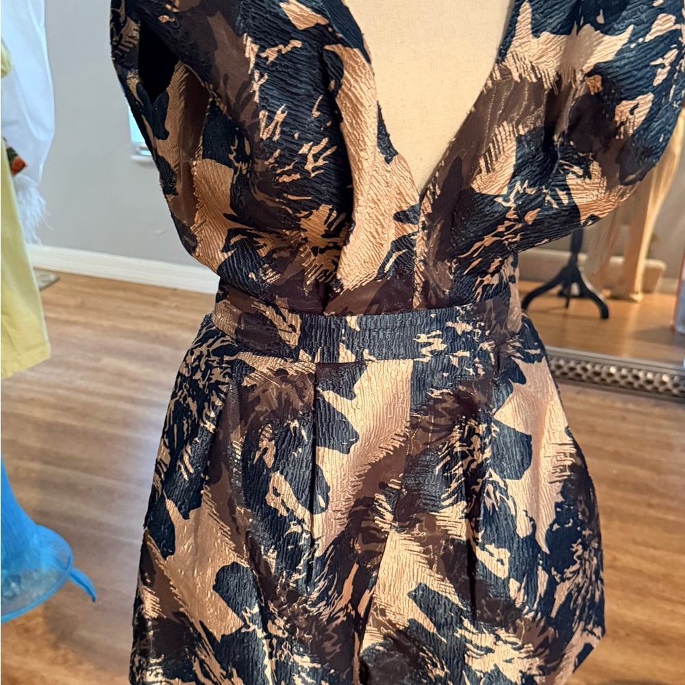 Fashion Nova Black and Gold Jumpsuit